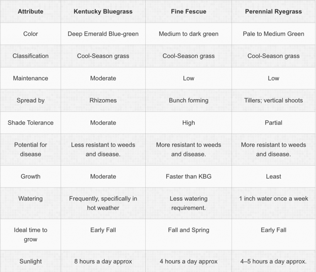 Various Sod types