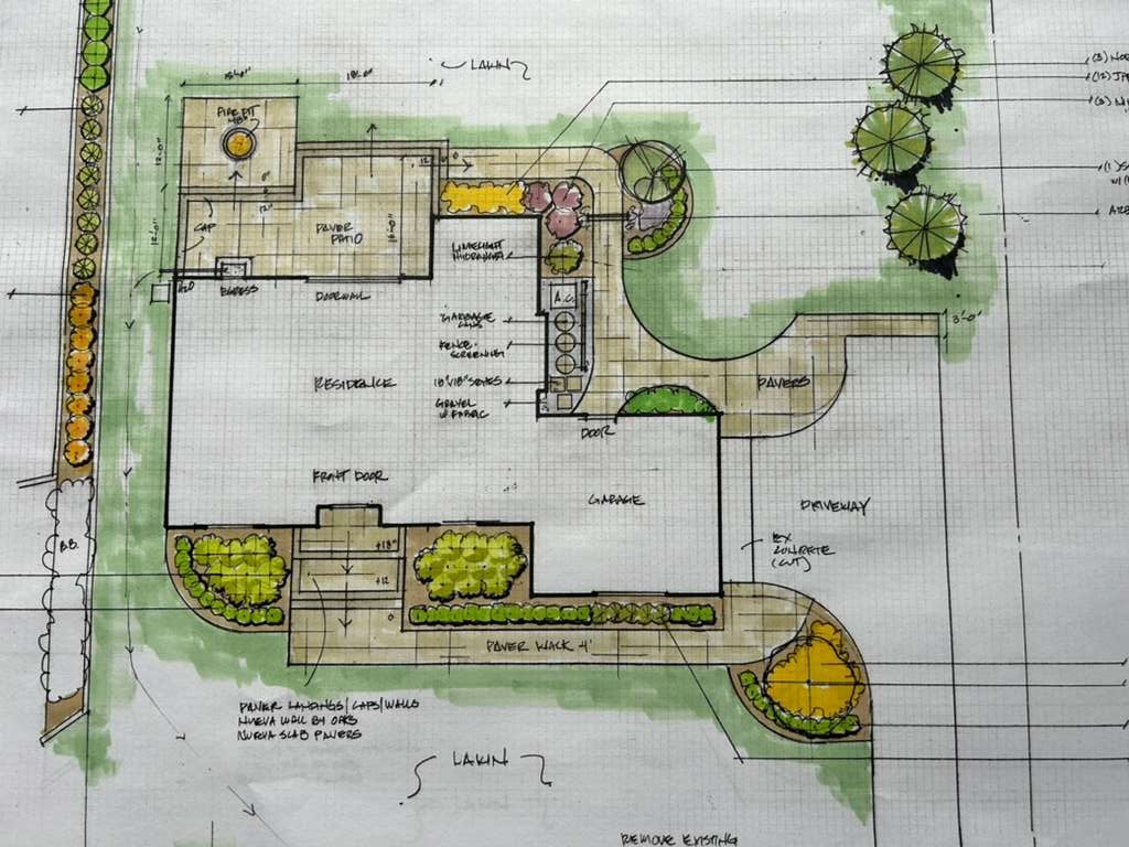 Landscape Design by Bob before installation in Bloomfield Hills