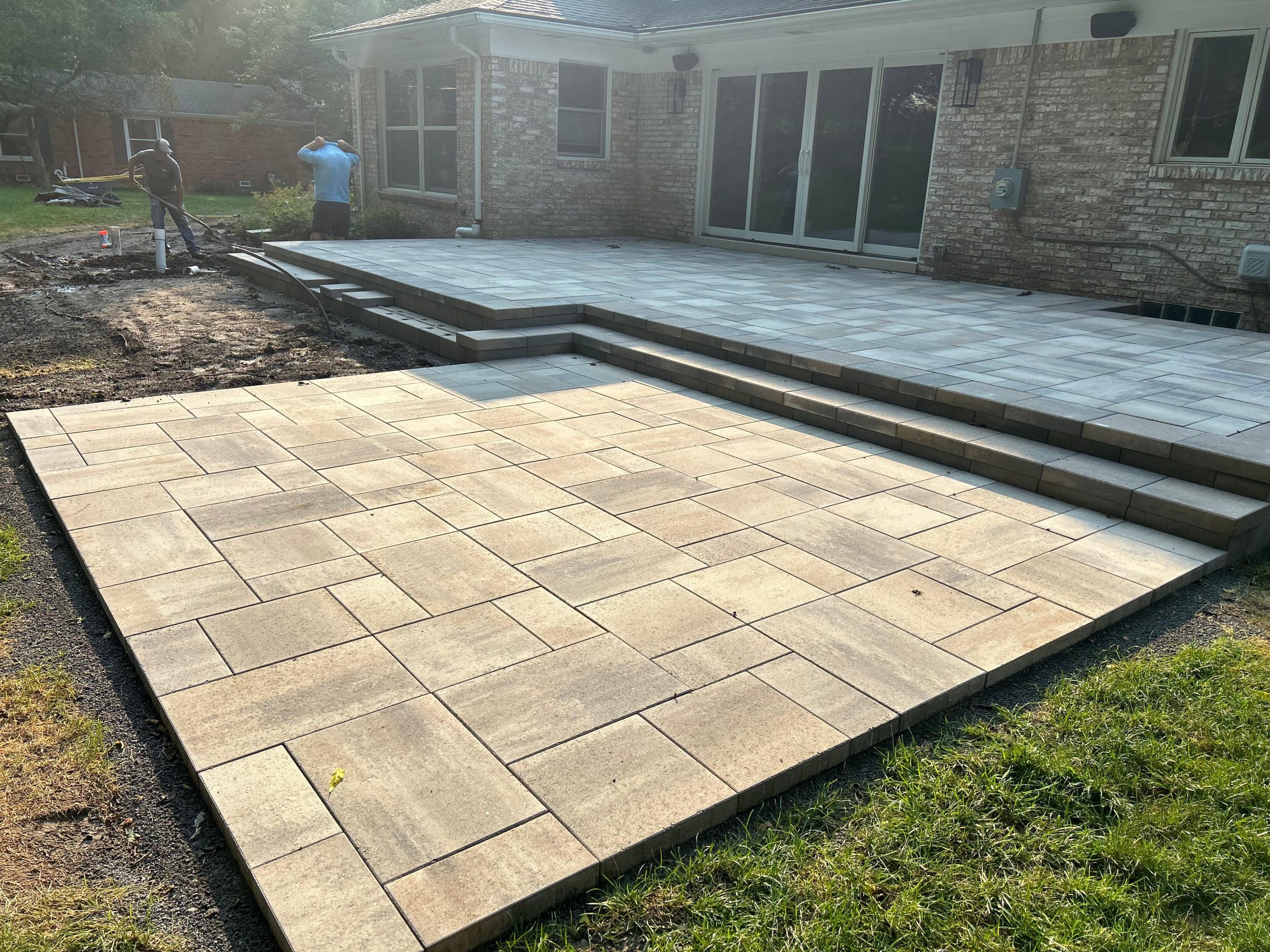 Unilock patio contractor Bloomfield Hills - work in progress