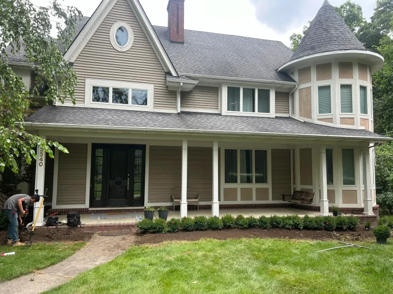 Front Yard Landscape Design installation in Bloomfield Hills