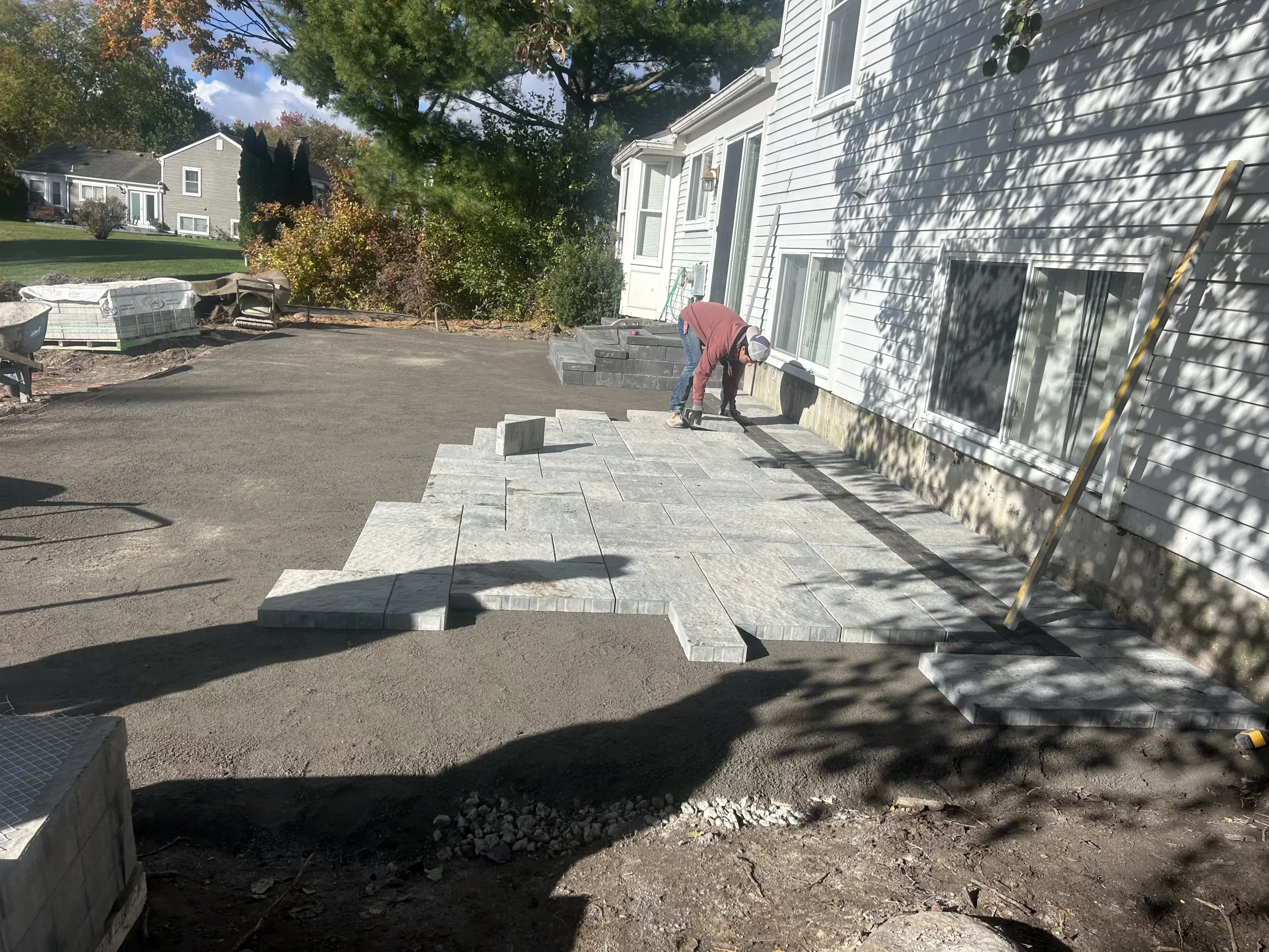 backyard patio installation Michigan