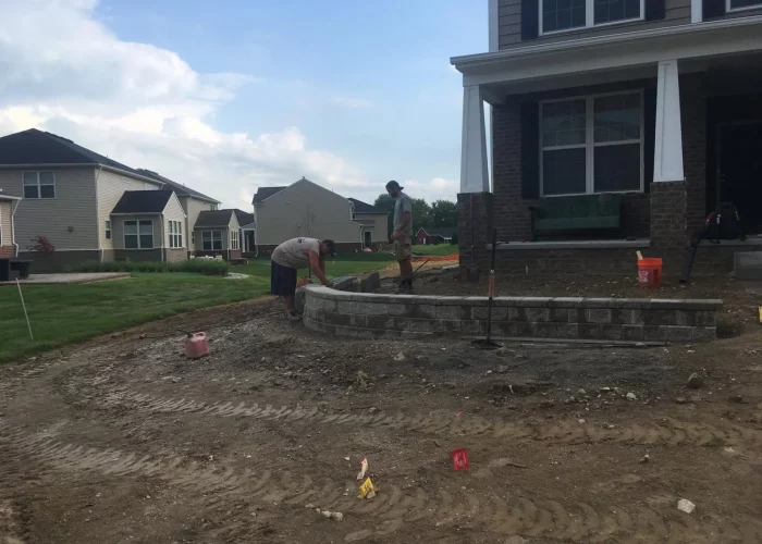 Backyard putting green installation South Lyon Michigan initial construction phase 2017