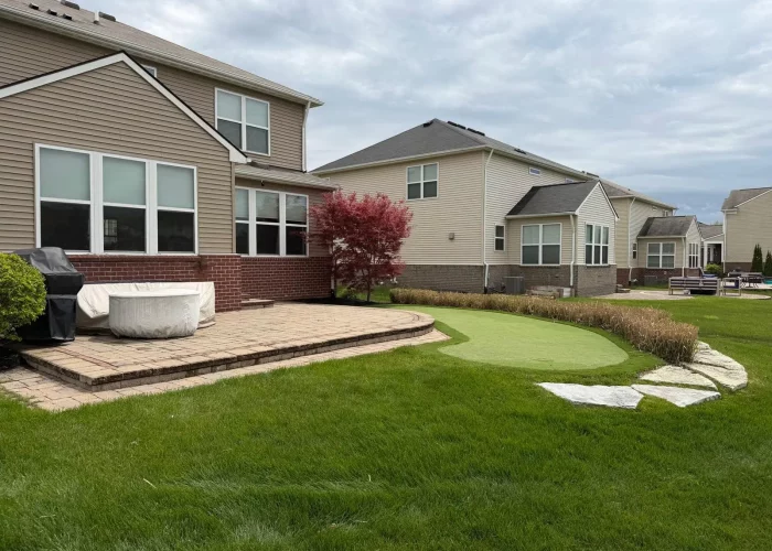 Final landscape transformation South Lyon MI private outdoor living space